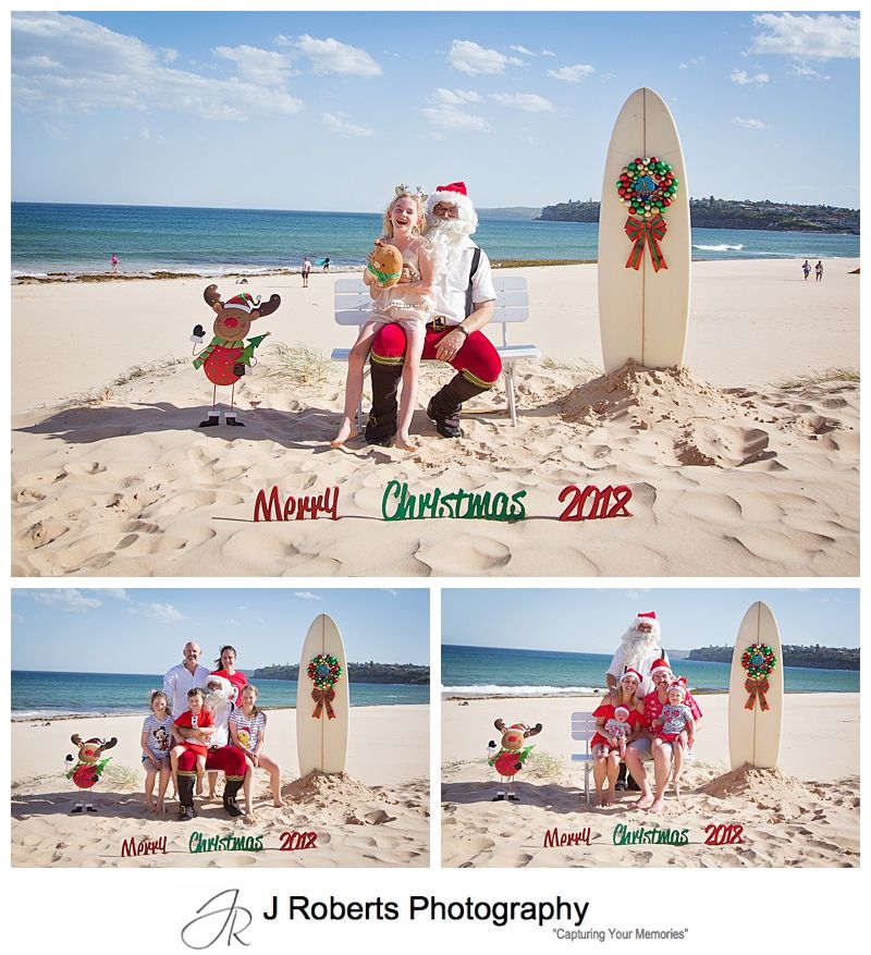 Aussie Santa Photos at Long Reef Beach Hot and Windy